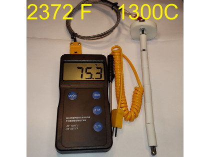 Digital Pyrometer Thermometer with Ceramic Thermocouple 1300°C for Kiln Oven Annealing Pottery Ceramic Glass