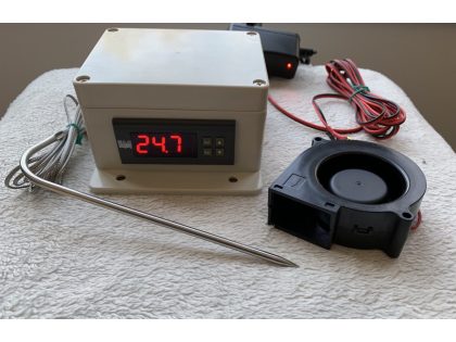 Charcoal BBQ Grill Smoker Plug and Play Outlet 12VDC Temperature Controller+Fan 12VDC+Timer 