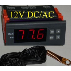 12VDC Red LED Temperature Gauge for K Type EGT Sensors with 2 Alarm Outputs 