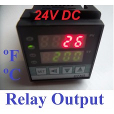 24 VDC Digital PID Temperature Controller °C °F relay output