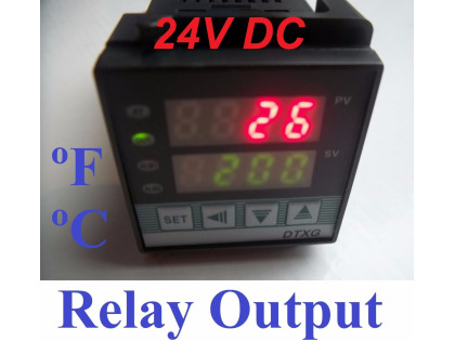 24 VDC Digital PID Temperature Controller °C °F relay output