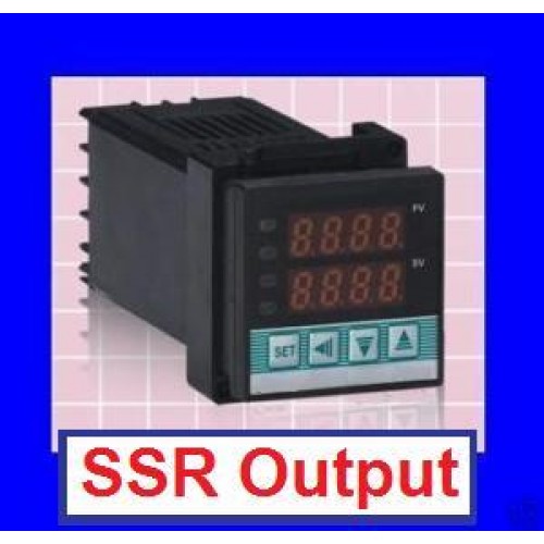 Dual Digital F/C PID Temperature Controller Furnace Kiln Oven+SSR 90A 