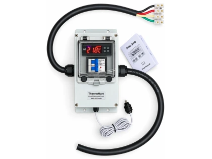 Waterproof Temperature Control Box 30Amp/240VAC Control Heat or  Cool Devices 2 Hot line fr Spa, Sauna, Hot Tub