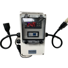 Plug & Play Waterproof Temperature Control Box 15-20Amp VAC Power Thermostat, Control Cooling or Heating Devices