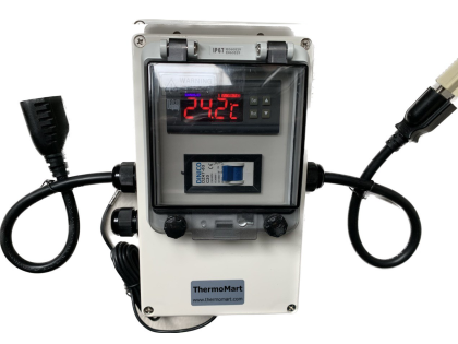 Plug & Play Waterproof Temperature Control Box 15-20Amp VAC Power Thermostat, Control Cooling or Heating Devices