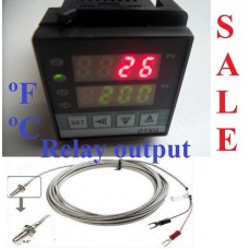 Fahrenheit  Celsius Dual Digital PID Temperature Controller Kiln Oven Relay Output + Thermocouple Screw type