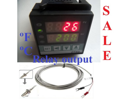 Fahrenheit  Celsius PID Temperature Controller Kiln Oven Relay Output + Thermocouple Screw type