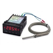 Digital Temperature Controller 1/32 Din Pyrometer 12-24 VDC °C °F with K Type EGT Probe 2" 