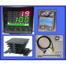 Complete Package (PID Temperature Controller Thermocouple Probe SSR Relay 40A  Heatsink) for  Kiln Paragon Pottery Glass Annealing