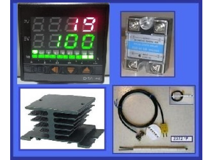 PID Temperature Controller Thermocouple Probe SSR Relay 40A  Heatsink for  Kiln Paragon Pottery Glass Annealing