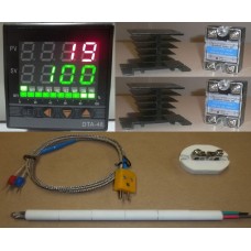 Complete Package (PID Temperature Controller Thermocouple Probe 2 x SSR+Heatsink) for 220V (2 hot line) Kiln Paragon Pottery Glass Annealing