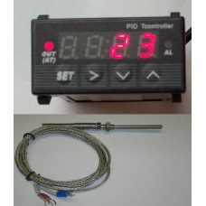 Digital Temperature Controller 1/32 Din Pyrometer 12-24 VDC °C °F with K Type EGT Probe 2" 