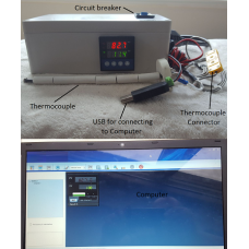 USB PC Plug & Play PID Temperature Controller & Recorder with Circuit Breaker and Ceramic Thermocouple Sensor for Kiln Pottery Glass Annealing
