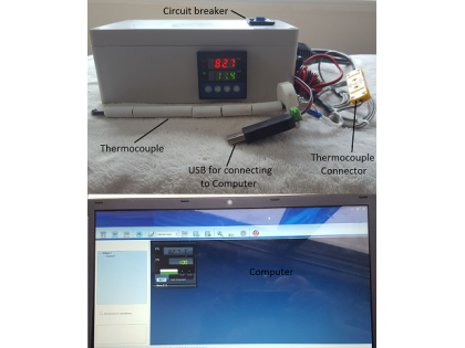 USB PC Plug & Play PID Temperature Controller & Recorder with Circuit Breaker for Kiln Pottery Glass Annealing