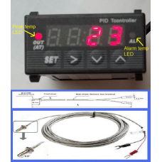 Fahrenheit  Celsius Dual Digital PID Temperature Controller Kiln Oven Relay and SSR Output + Thermocouple Screw type