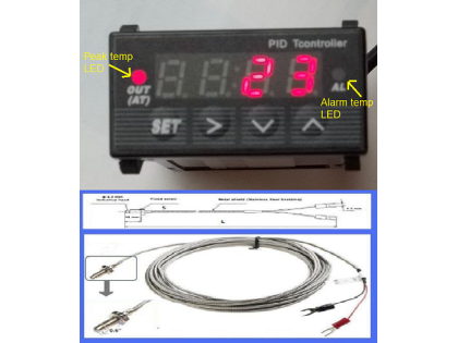 Dual Digital PID Temperature Controller Kiln Oven Relay and SSR Output + Thermocouple Screw type °C°F