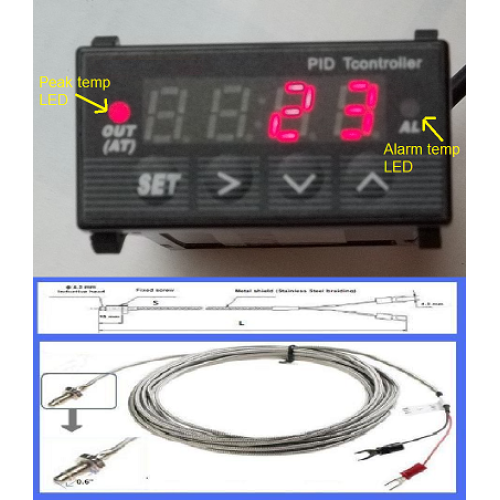 Dual Digital PID Temperature Controller Kiln Oven °C°F Thermocouple Small Size 
