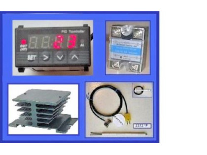 1/32 DIN PID Temperature Controller Thermocouple SSR Relay 40A  Heatsink for  Kiln Paragon Pottery Glass Annealing