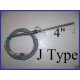 4" Probe Sensor J Type Thermocouple -58 to 752 °F For Temperature Controller Digital Thermometer