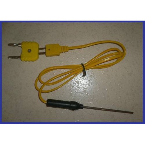 Type K Thermocouple Temperature Sensor w/Flat Pin mini Plug HVAC Multimeter Part 
