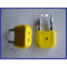 Flat Pin (miniature mini connector) to Banana Plug Adapter K Thermocouple Fit Fluke Amprobe Temperature Probe Sensor