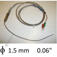 K Thermocouple with very Fine, Fast Response, Pin Point,Tapered and Flexible Probe Sensor (1.5mm Tip Diameter) - for BGA Chip, LCD test, Jovy Soldering, Solder Iron Station