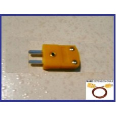 Male Flat Pin Miniature Mini Socket Connector K Thermocouple Fit Fluke Temperature Probe for wire Extension