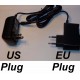  Adapter Input 100-240 VAC , Output 12V DC 1000mA USA or EU Plug