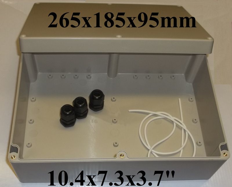 Plastic ABS IP65 Enclosure Waterproof Dust proof Sealed Housing Case Electronic Electrical Project Big Box, 3 Glands Plastic ABS IP65 Enclosure Waterproof Dust proof Sealed Housing Case Electronic Electrical Project Big Box, 3 Glands