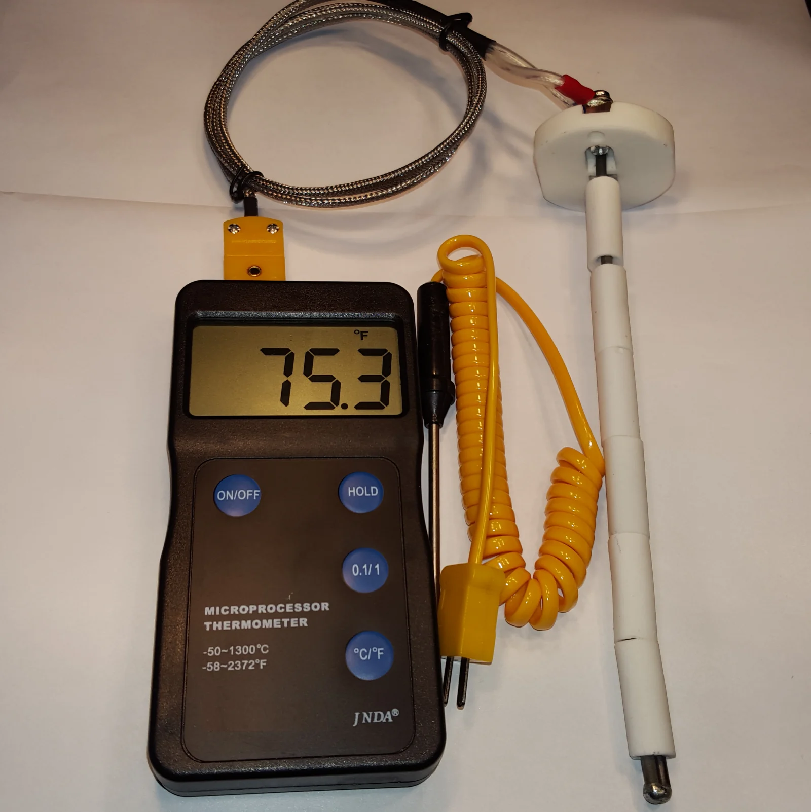 Digital Pyrometer Thermometer with Ceramic Thermocouple 1300°C for Kiln Oven Annealing Pottery Ceramic Glass