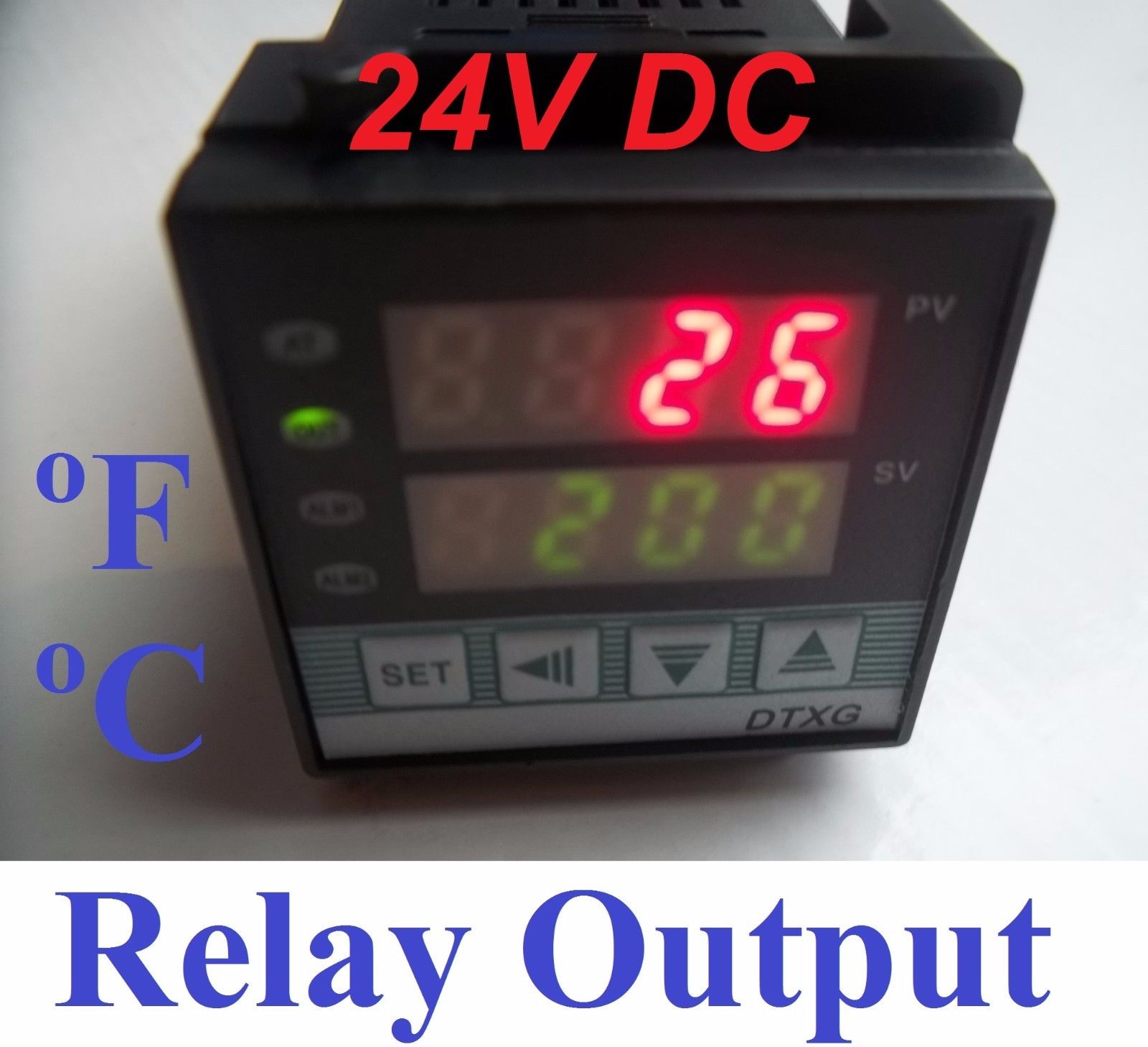 24 VDC Digital PID Temperature Controller °C °F relay output 24 VDC Digital PID Temperature Controller °C °F relay output