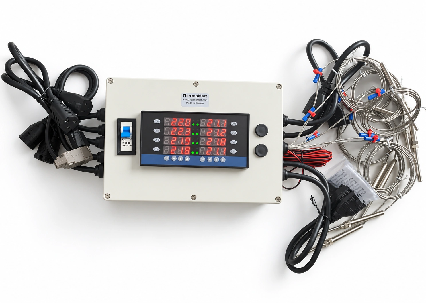 4 or 8 Channel Zone PID Temperature Controller Box Alarm USB RS485 Data Logger Recorder