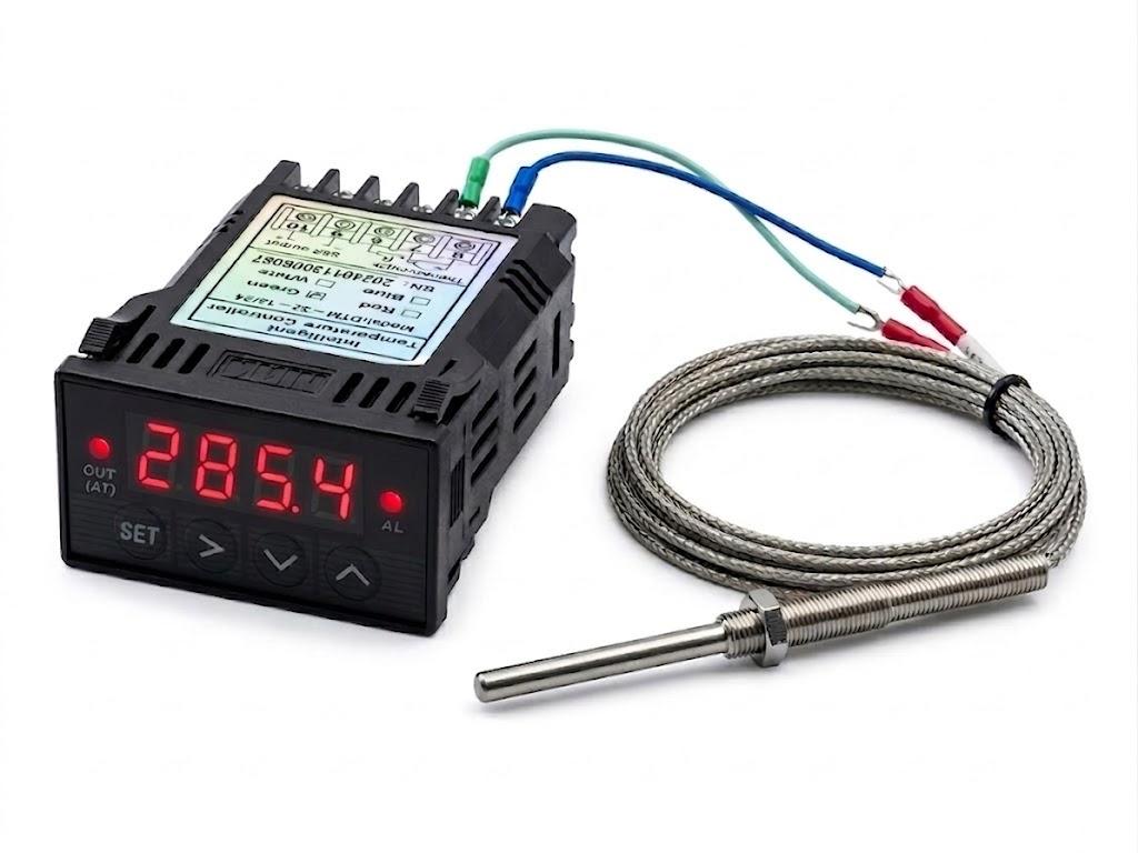 Digital Temperature Controller 1/32 Din Pyrometer 12-24 VDC °C °F with K Type EGT Probe 2" Digital Temperature Controller 1/32 Din Pyrometer 12-24 VDC °C °F with K Type EGT Probe 2"