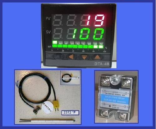Complete Kiln Package (Fahrenheit & Celsius PID Temperature Controller Thermocouple Probe SSR Relay 40A ) Complete Kiln Package (Fahrenheit & Celsius PID Temperature Controller Thermocouple Probe SSR Relay 40A )