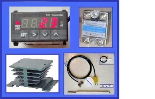 1/32 DIN PID Temperature Controller Thermocouple SSR Relay 40A Heatsink for Kiln Paragon Pottery Glass Annealing 1/32 DIN PID Temperature Controller Thermocouple SSR Relay 40A Heatsink for Kiln Paragon Pottery Glass Annealing