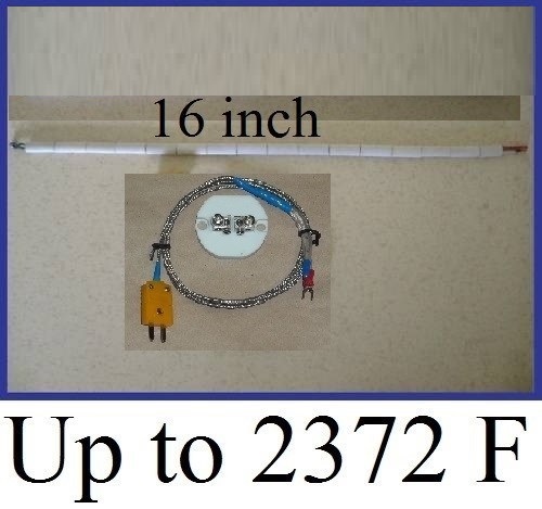 16-pcs Ceramic K Thermocouple Kiln Temperature Sensor Probe with block and wire for Pottery Glass Anealing Oven 16-pcs Ceramic K Thermocouple Kiln Temperature Sensor Probe with block and wire for Pottery Glass Anealing Oven