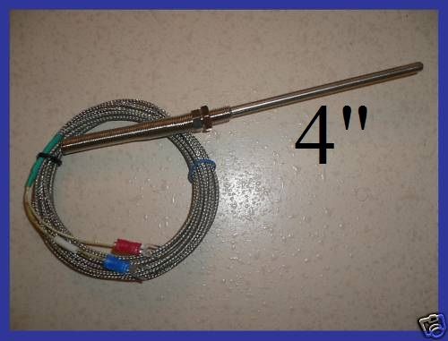Type K Thermocouple 4" Sensor Temperature Controller Control Probe 752 °F with flexible Spring Type K Thermocouple 4" Sensor Temperature Controller Control Probe 752 °F with flexible Spring