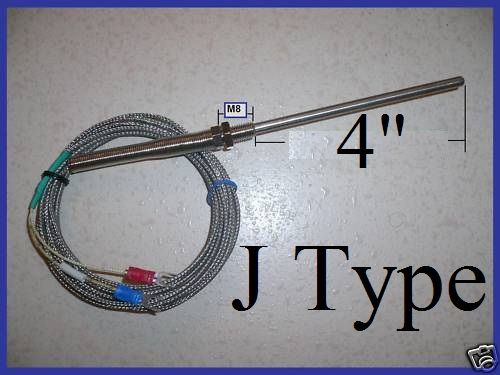 4" Probe Sensor J Type Thermocouple -58 to 752 °F For Temperature Controller Digital Thermometer 4" Probe Sensor J Type Thermocouple -58 to 752 °F For Temperature Controller Digital Thermometer