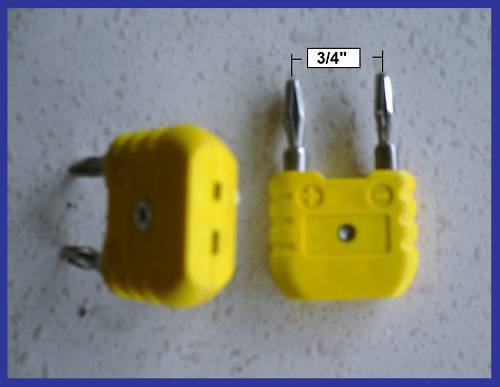 Flat Pin (miniature mini connector) to Banana Plug Adapter K Thermocouple Fit Fluke Amprobe Temperature Probe Sensor Flat Pin (miniature mini connector) to Banana Plug Adapter K Thermocouple Fit Fluke Amprobe Temperature Probe Sensor