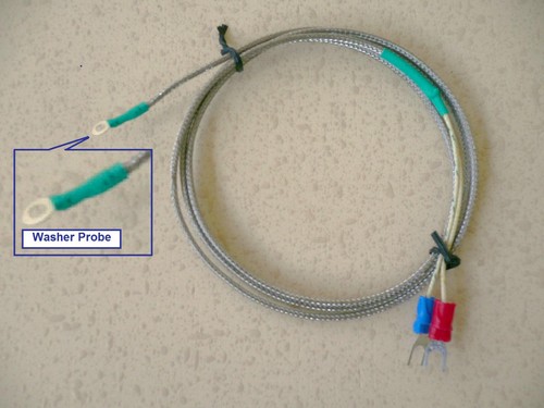 Washer Tip Sensor Probe J Type Thermocouple -58 to 752 °F For Temperature Controller Control, Digital Thermometer Washer Tip Sensor Probe J Type Thermocouple -58 to 752 °F For Temperature Controller Control, Digital Thermometer