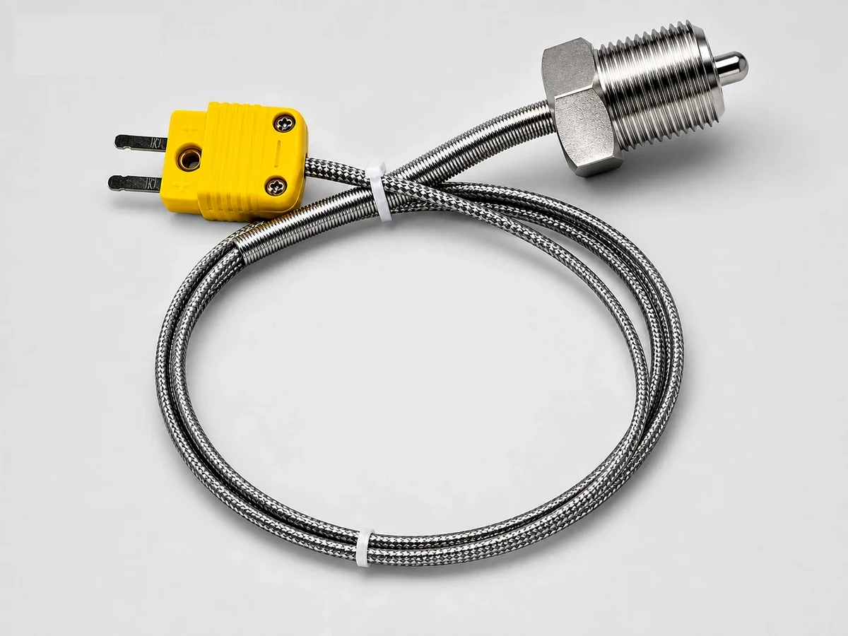 1/2 NPT K-Type EGT Thermocouple Probe 1/2 NPT K-Type EGT exhaust gas temperature thermocouple probe with stainless braided cable