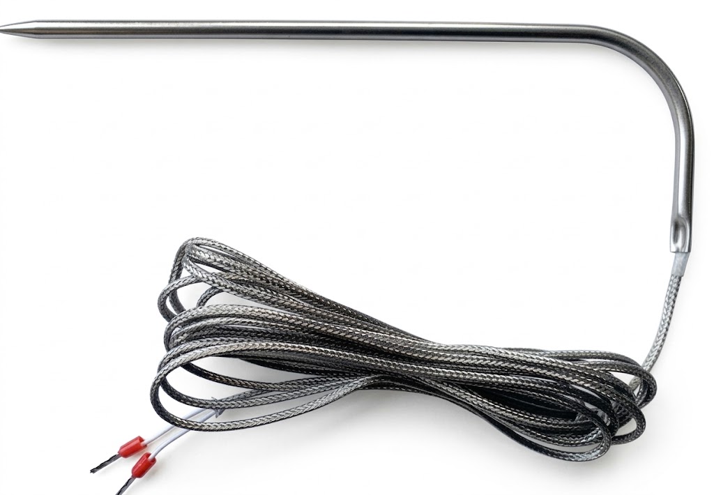 BBQ Smoker Oven Stainless Steel braided L shape Pin Point Sensor NTC 100K Probe BBQ Smoker Oven Stainless Steel braided L shape Pin Point Sensor NTC 100K Probe