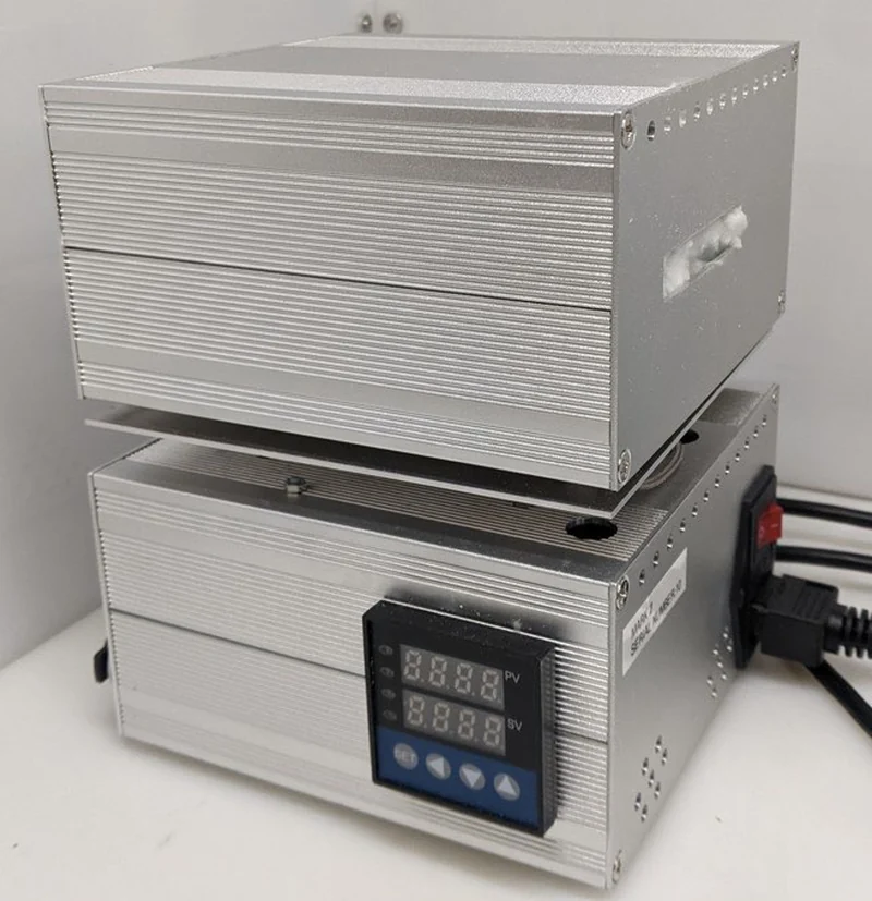 Completed NASA Mark II 500 degree Celsius oven with a PID temperature controller installed on its front panel