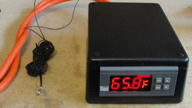 DIY electric-smoker controller enclosure built with a ThermoMart DN300A temperature controller