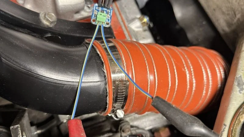 Porsche 911SC telemetry test using a ThermoMart 14 millimetre spark-plug thermocouple and a Haltech ECU